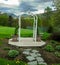 Garden Arbor with Mountain Background