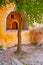 In garden of Arkadi Monastery Moni Arkadiou, Crete, Greece