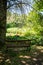 Garden bench overlooking a garden in New Zealand