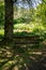 Garden bench overlooking a garden in New Zealand