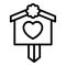 Garden bird house icon, outline style