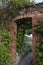 Garden brick wall with doorway