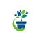 Garden care vector logo design template.