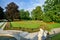 The garden of the castle of cesky krumlov Czech republic europe