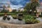 The garden of the Castle of San Giorgio in Maccarese, Rome, Italy