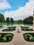Garden of the Chateau de Chantilly, important historical monument in the north of Paris, France