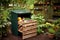 garden compost bin with kitchen waste