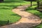 Garden curve stone path