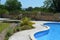 Garden with curved pool