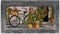 Garden cycle scenery style Vintage silver framed multicolor flower doormat