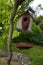 Garden decoration, birdhouse on willow
