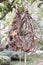 Garden decoration. wicker withe pendants for trees