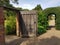 Garden with doorway and arched bush