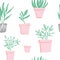 Garden elements seamless pattern