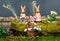 Garden figurines. Easter bunny for garden decoration Germany Europe