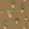 Garden flowerpots color pattern