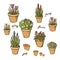 Garden flowerpots set color