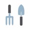 Garden fork and trowel spade icon