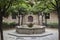 Garden and fountain in ancient hospital, Barcelona.