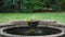 Garden fountain with running water