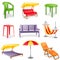 Garden furniture icon set