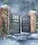 Garden gate in winter