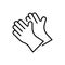 Garden gloves line icon on white