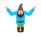 Garden gnome confused emoji oops. dwarf perplexed emotions. surprise Vector illustration