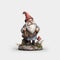 Garden gnome isolated on the white background, created with generative AI