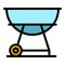 Garden grill icon vector flat