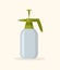 Garden hand pump sprayer. Portable pressure spray bottle on a beige background. Vector illustration