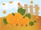 Garden harvest with vegetables. Pumpkin. Vector illustration.