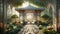 Garden Haven: AI Generated Dreamlike Gazebo Surrounded by Lush Botanical Paradise