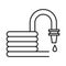 Garden Hose or Firehose Icon in Line Art