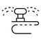 Garden hose irrigation icon, outline style