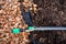 Garden hose with sprinker put on difference type of soil