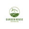 garden house logo Greenhouse vector, Green leaf illustration design