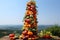 Garden of Imagination: Heirloom Tomato Tower. A whimsical and playful arrangement of heirloom tomatoes