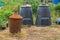 Garden incinerator and black compost bins