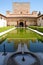 Garden with large bath inside the Alhambra in Granada in Spain