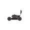 Garden lawnmover black vector concept icon. Garden lawnmover flat illustration, sign