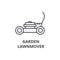 Garden lawnmover line icon, outline sign, linear symbol, vector, flat illustration