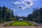 The garden with the marble fountain in front of the Zappeion Hall neo-classical building