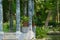 Garden with marble and stone temple, lake and fountains, Aranjuez, Madrid, Spain