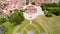 Garden and park, fountain, villa Bagatti Valsecchi, villa, aerial view, eighteenth century, italian villa