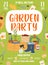 Garden party flyer with vector gardening tools