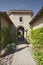 Garden path leading to residential front gate