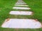 Garden path of paving slabs in the garden Floor panels, walkways of parks