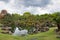 The garden pond inside NijÅ Castle.  Kyoto Japan