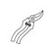 Garden pruner icon, outline style